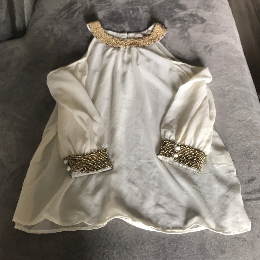 Forever 21 beaded detailed open shoulder top